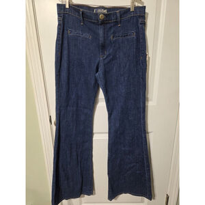 hudson jeans women size 31 Wide Leg Flaired High Rise Dark Wash New W/tag